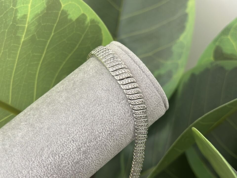 FULL TAŞ DETAY SİLVER BİLEKLİK
