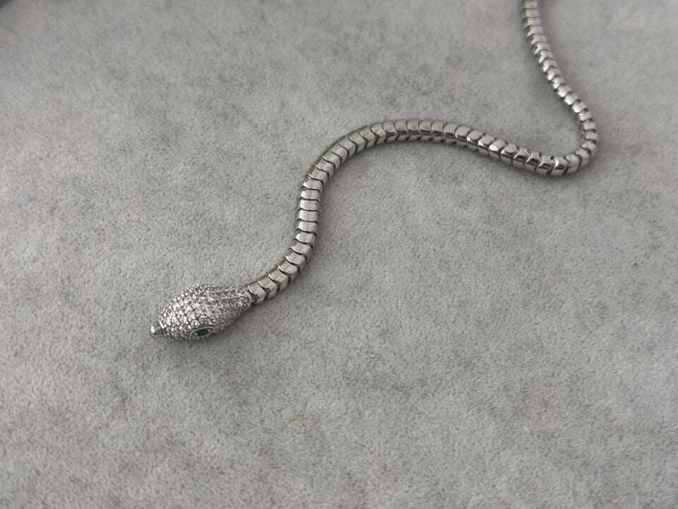 SNAKE SİLVER VE TAŞ DETAY BİLEKLİK