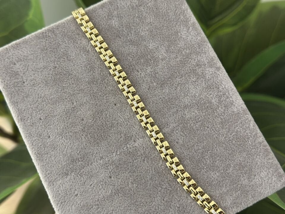 JUBİLE ZİNCİR VE TAŞ DETAY GOLD BİLEKLİK