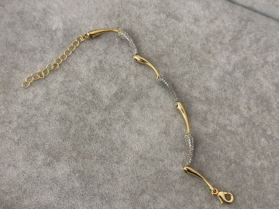 DAMLA VE TAŞ DETAY GOLD BİLEKLİK