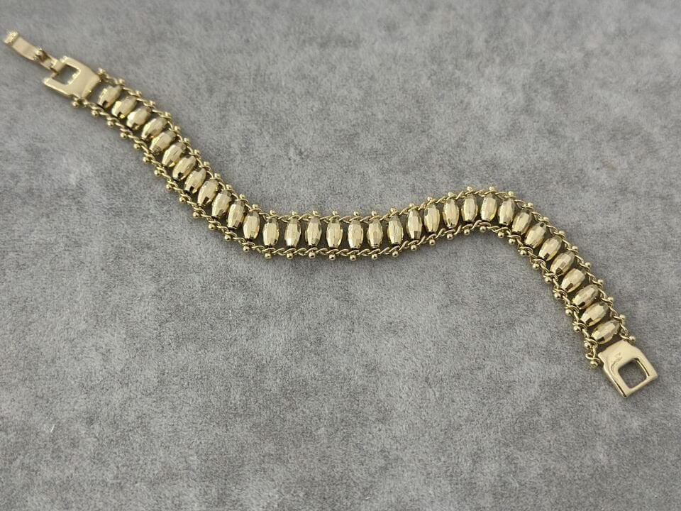 ÖRME ZİNCİR VE DORİKA DETAY GOLD BİLEKLİK