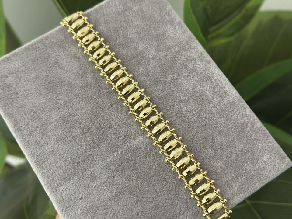 ÖRME ZİNCİR VE DORİKA DETAY GOLD BİLEKLİK