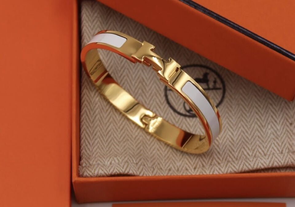 İTHAL H*RMES BEYAZ BİLEKLİK İNCE