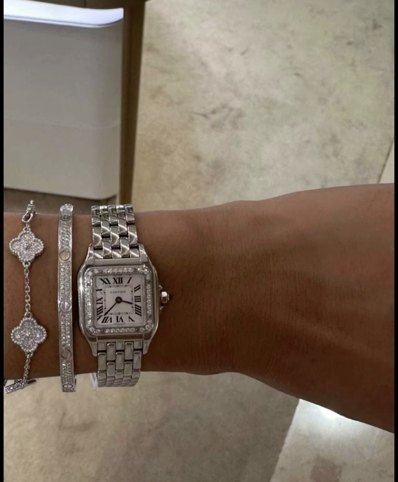 CARTİ TAŞLI SAAT SİLVER