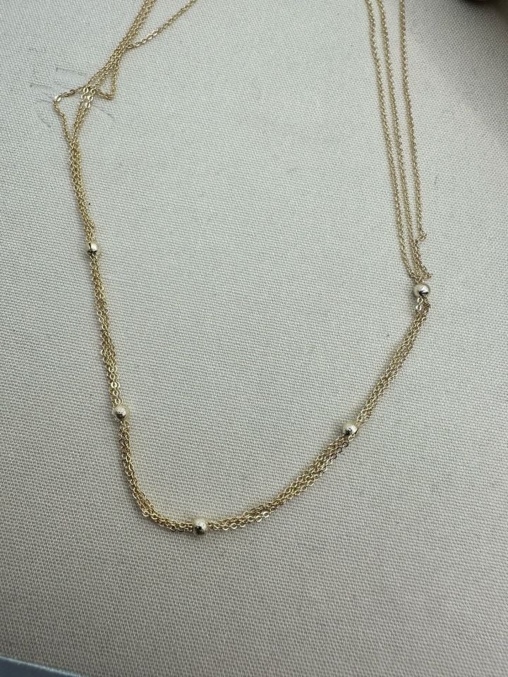 ÇOKLU MİNİMAL TOPÇUK KOLYE GOLD