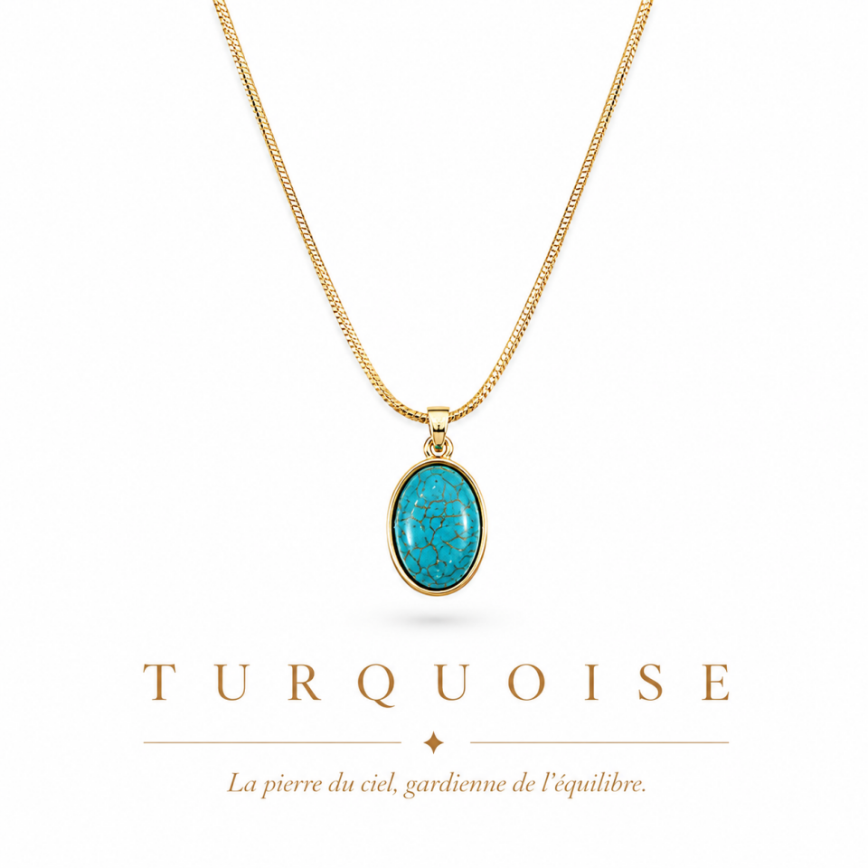TURQUOISE DOĞAL TAŞ KOLYE
