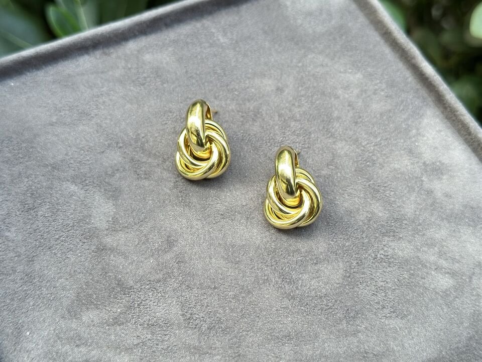 VİNTAGE MİDİ BOY DÜĞÜM KÜPE