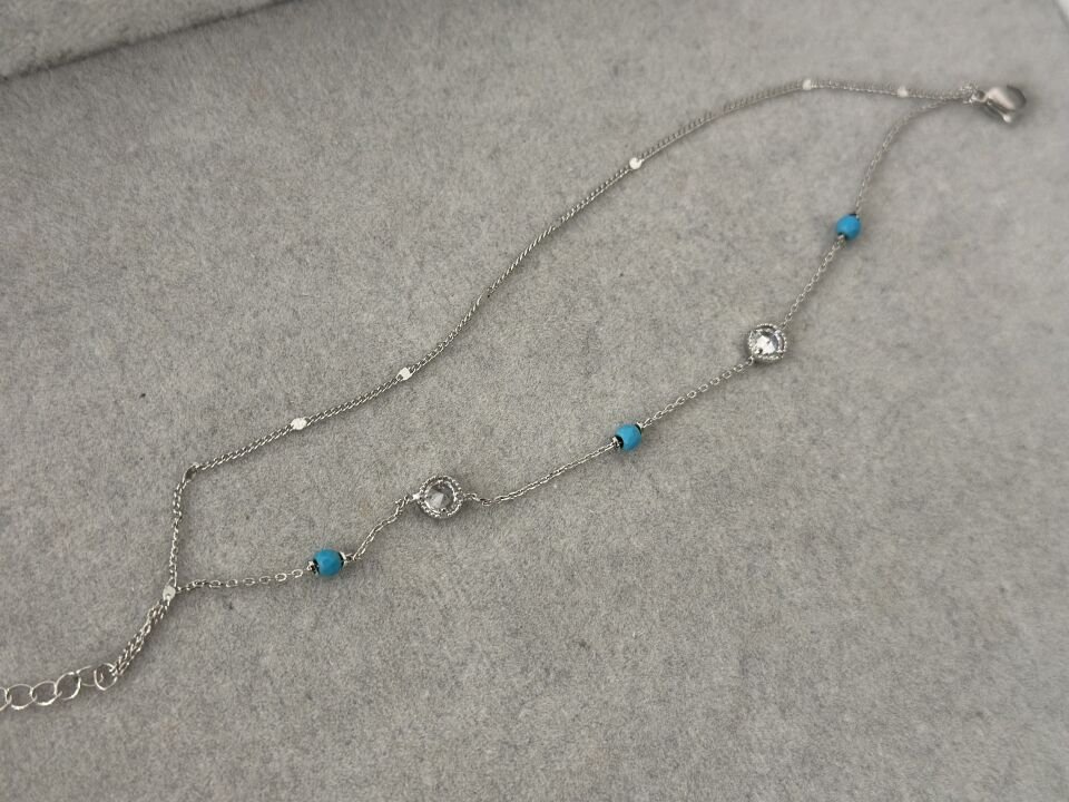 MİNİMA TEK TAŞ VE MAVİ DETAYLI BİLEKLİK