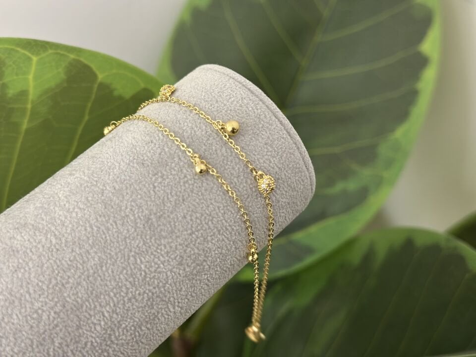 MİNİMA ZİNCİR VE TOPÇUK DETAYLI BİLEKLİK