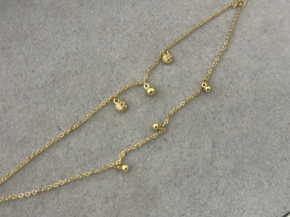 MİNİMA ZİNCİR VE TOPÇUK DETAYLI BİLEKLİK