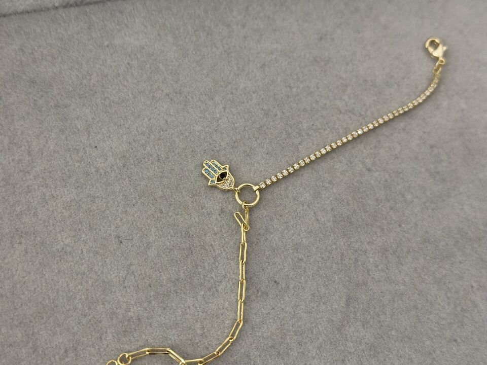 MİNİMA ZİNCİR , SU YOLU VE EL DETAYLI BİLEKLİK