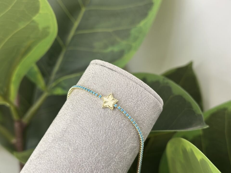 MİNİMA MAVİ TAŞ VE YILDIZ DETAYLI BİLEKLİK