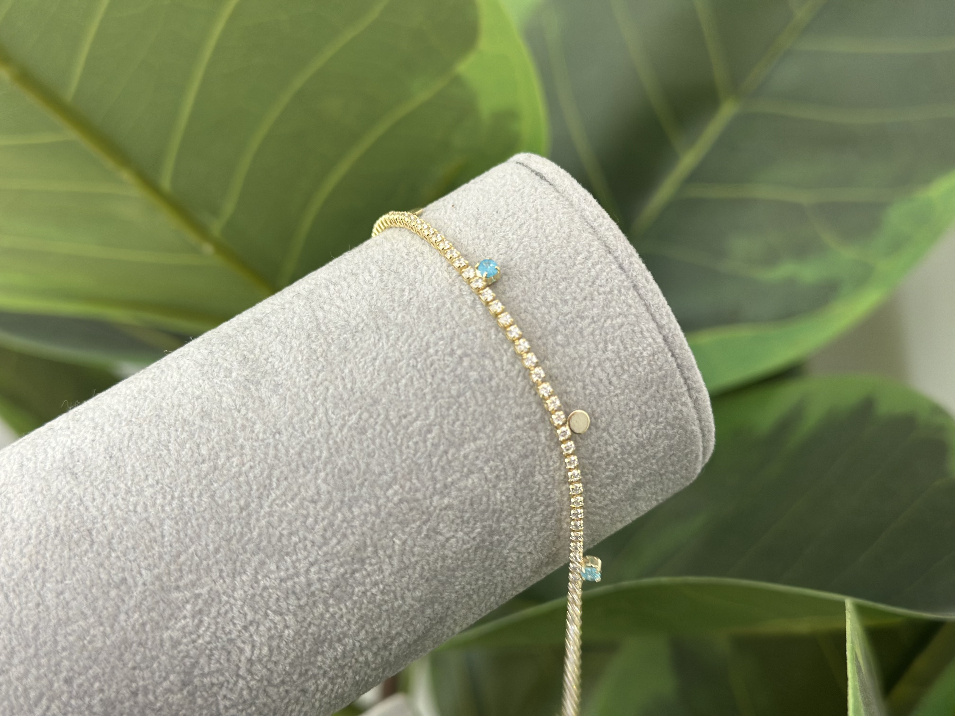 MİNİMA SU YOLU VE MAVİ TAŞ DETAYLI BİLEKLİK