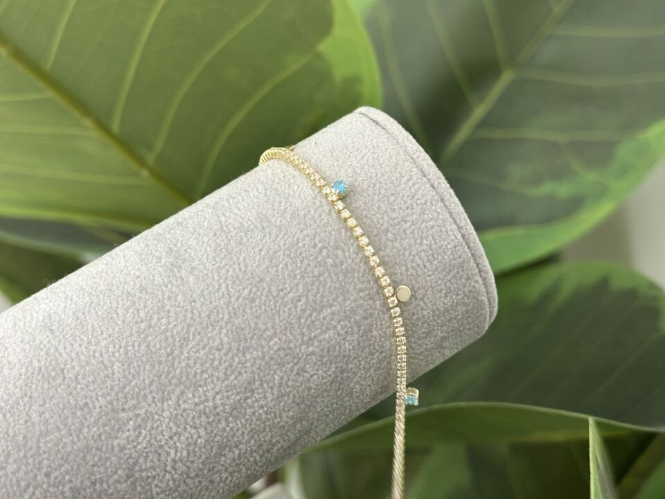 MİNİMA SU YOLU VE MAVİ TAŞ DETAYLI BİLEKLİK