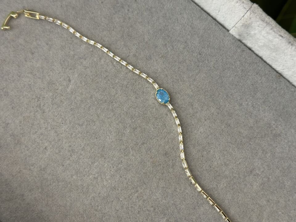 MİNİMA SU YOLU VE MAVİ TAŞ DETAYLI BİLEKLİK