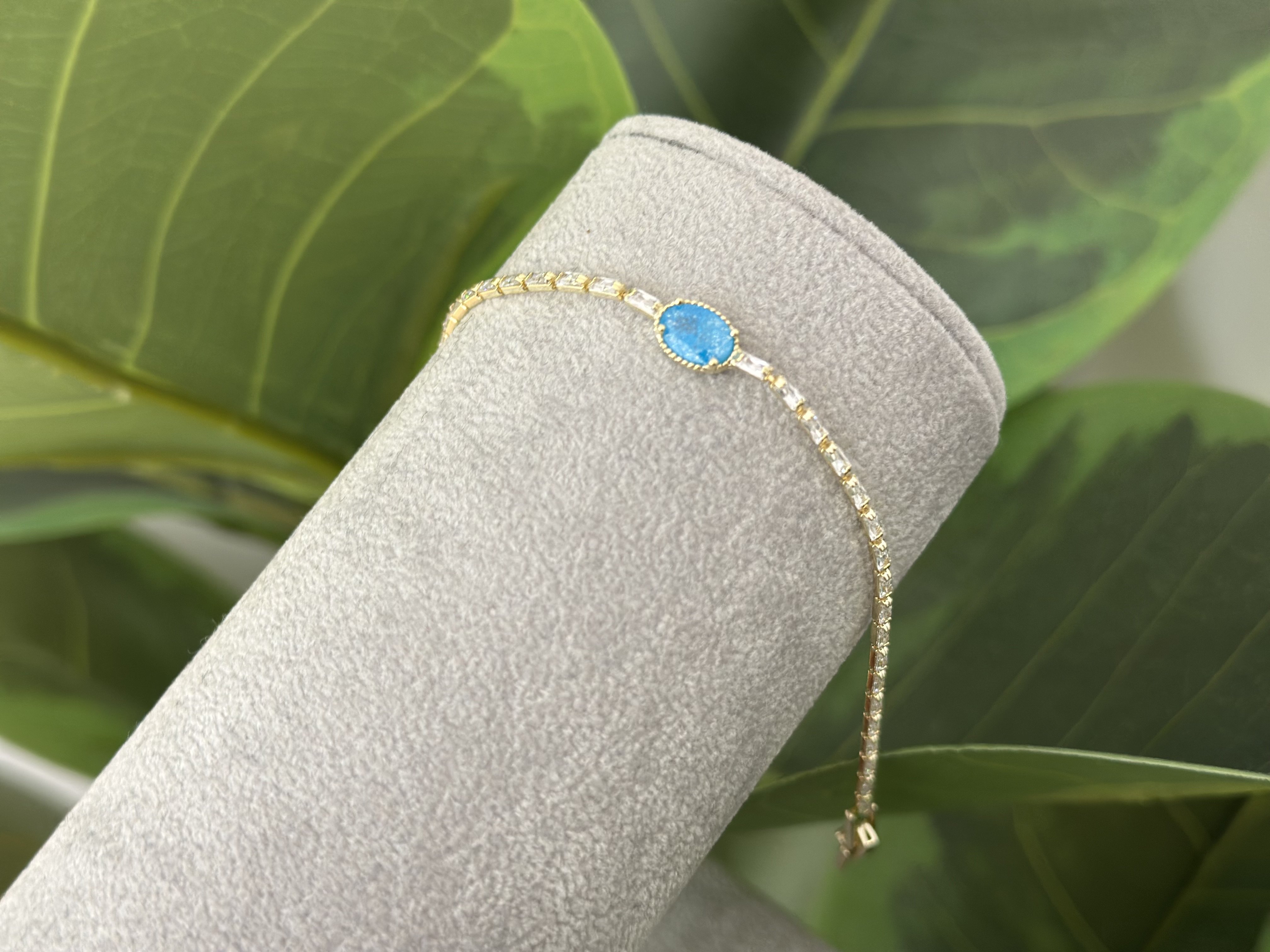 MİNİMA SU YOLU VE MAVİ TAŞ DETAYLI BİLEKLİK